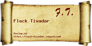 Fleck Tivadar névjegykártya